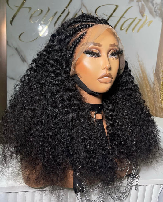 22” Cornrow pixie Curly Wig