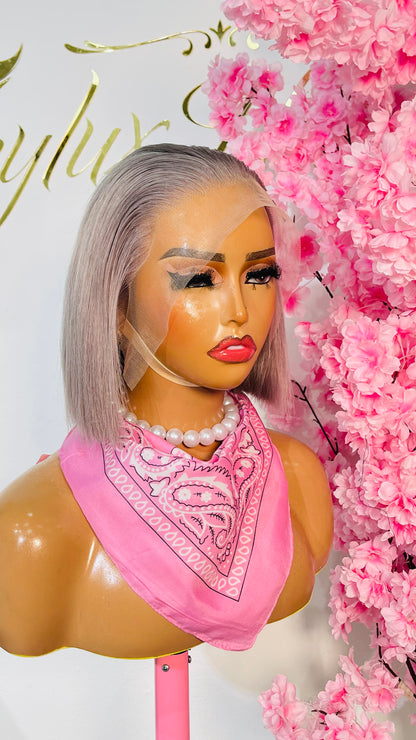 Grey blunt cut wig