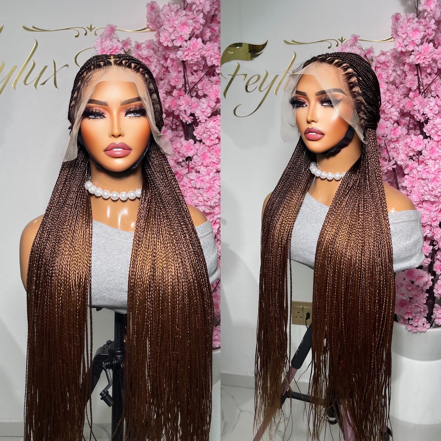 Ombré bone straight braids