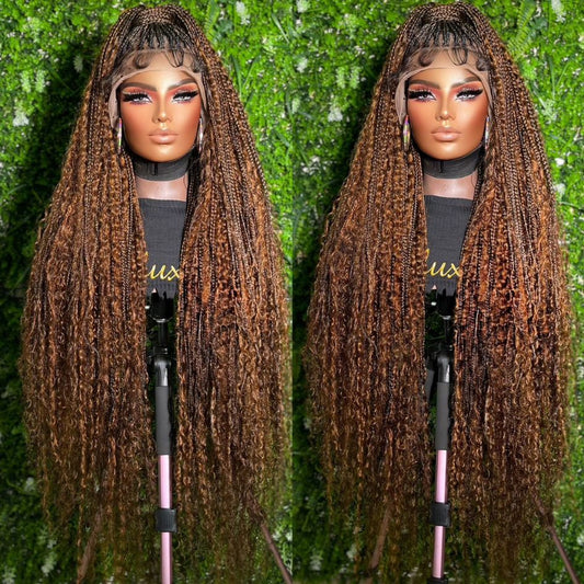 13x4 Brown Mix Goddess Braids Lace Frontal