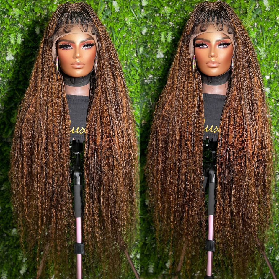 13x4 Brown Mix Goddess Braids Lace Frontal