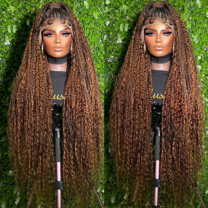 13x4 Brown Mix Goddess Braids Lace Frontal