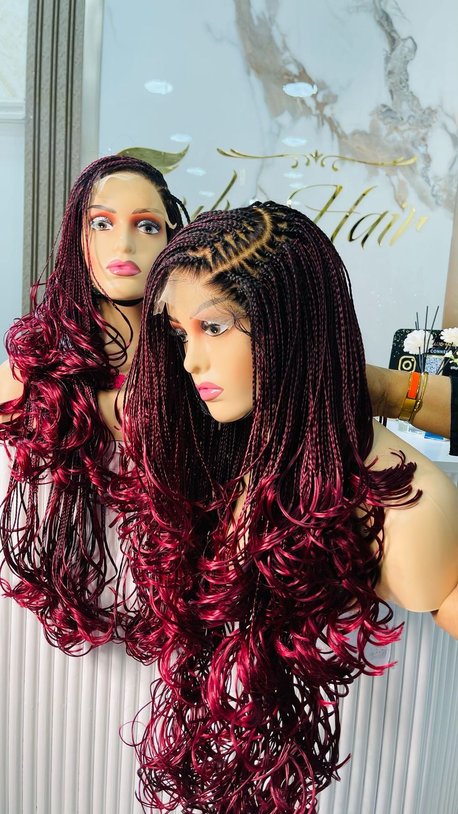 Burgundy Layered Gluless Braids