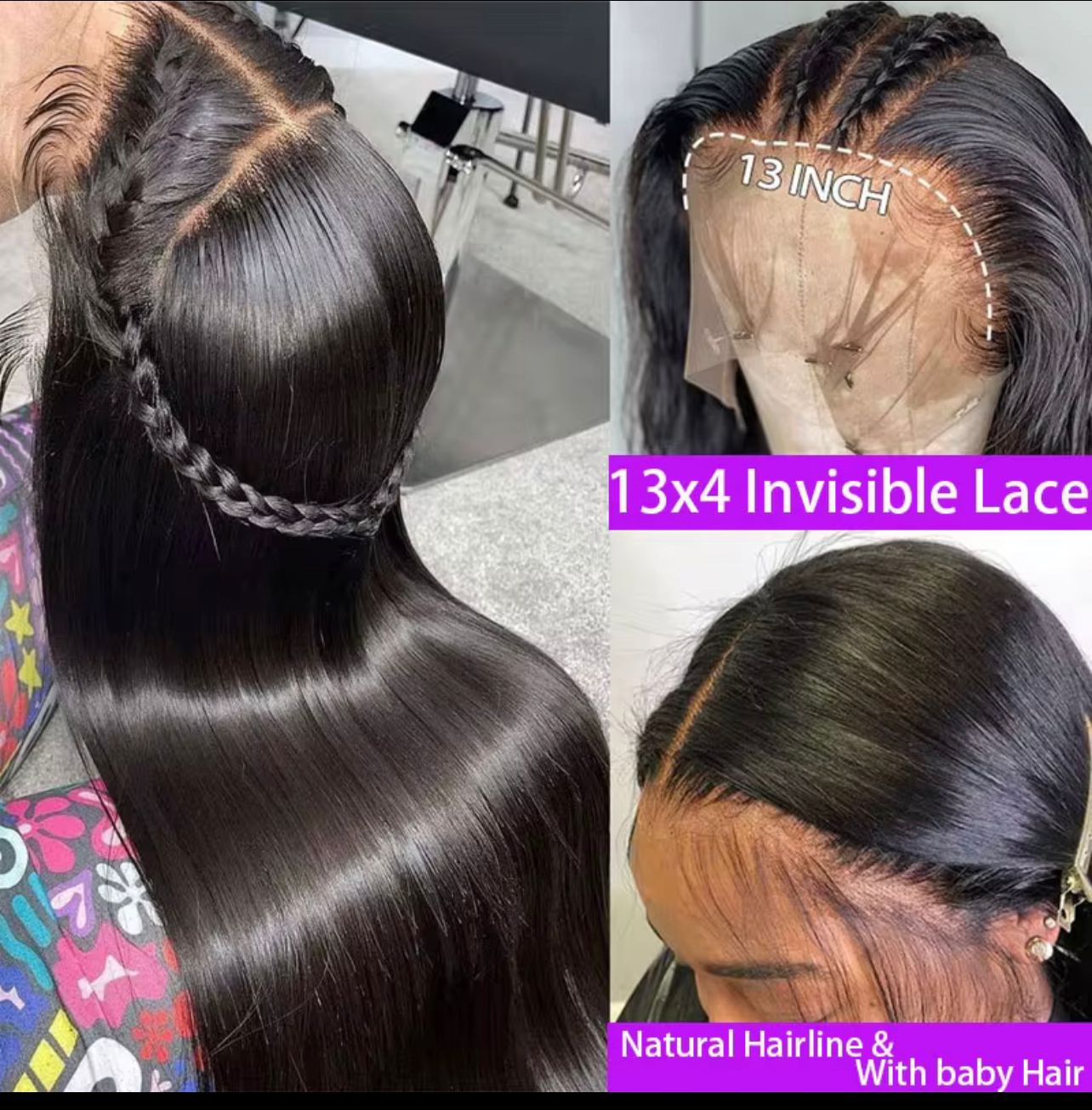Full Frontal Double Drawn Straight Wig