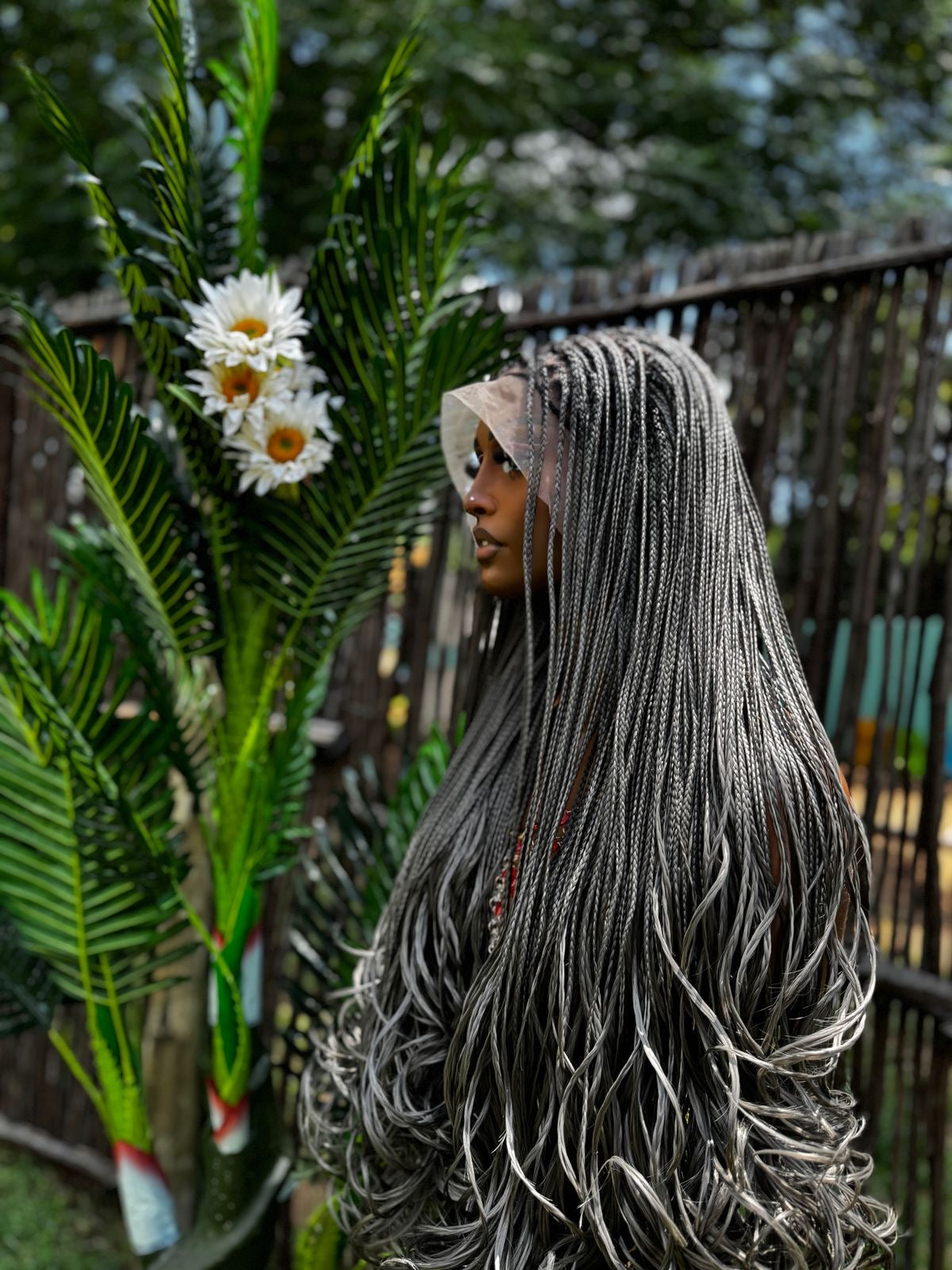 32” Grey French Braids