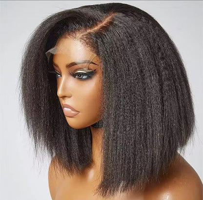 Full Frontal Kinky Straight BOB Wig