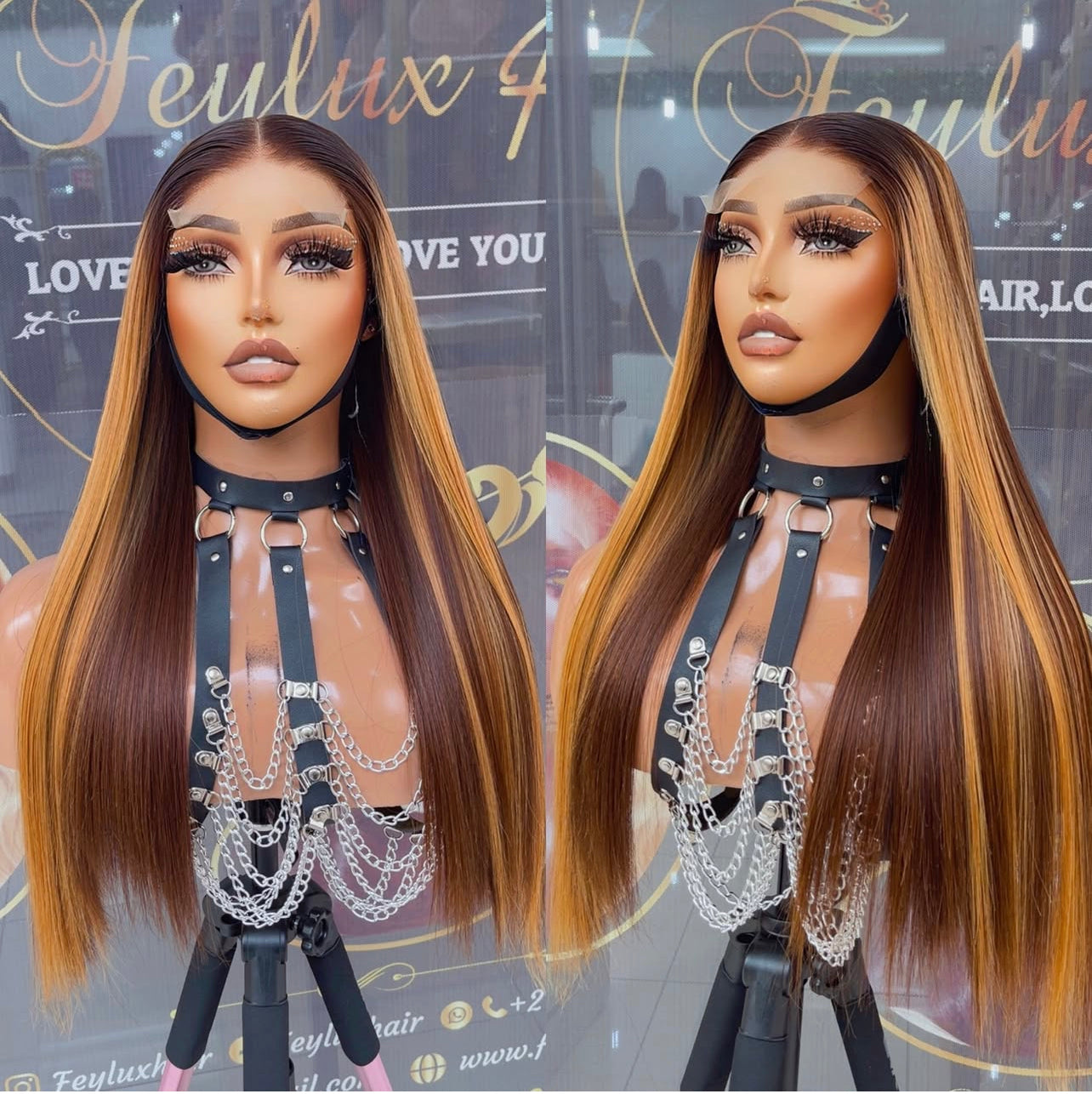 22” Glueless DD Highlight Straight Wig