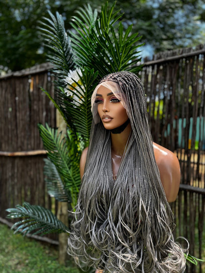 32” Grey French Braids
