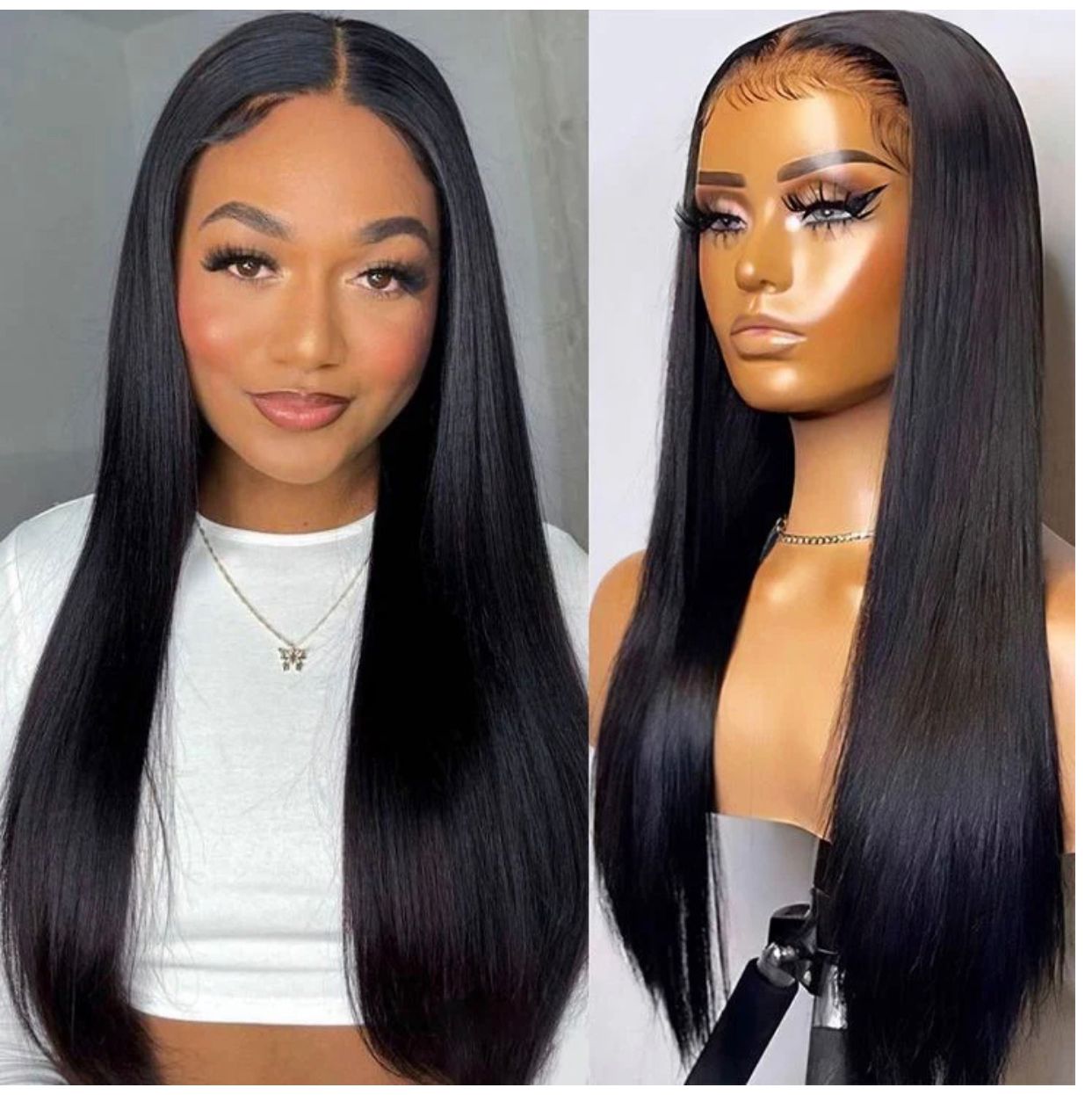 HD Lace Super Natural Bone Straight Glueless 13*4 Frontal Lace Wig