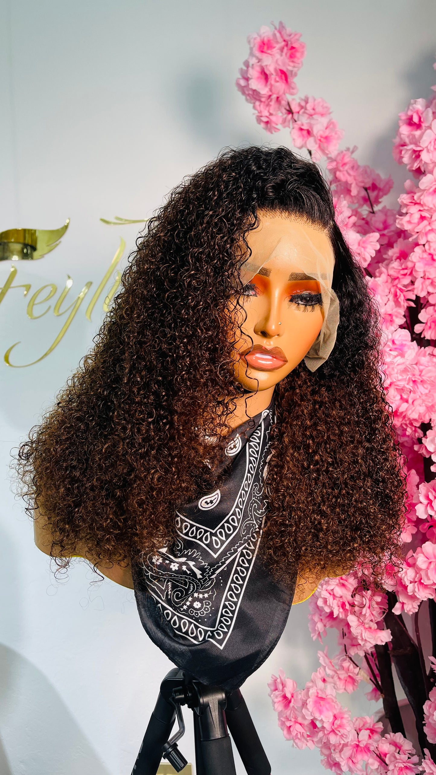 Ombré pixie curls wig