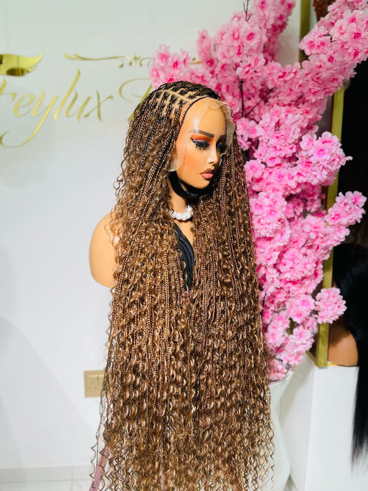 34” Boho Braids Brown Curls
