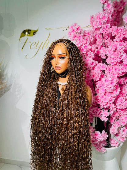 34” Boho Braids Brown Curls
